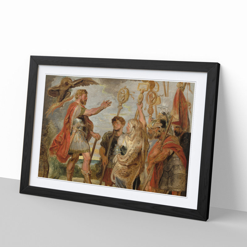Decius Mus Addressing the Legions by Peter Paul Rubens - Picture Frame Painting, Black Framed, 36cm H x 48cm W x 2cm D