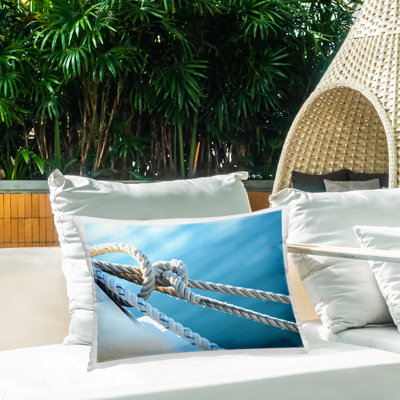 Maritime Boat Knot Outdoor Printed Pillow by Lil' Rue