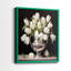 «FLORAL Series DCCIV», reproduction encadrée de qualité supérieure - prête à être accrochée - aucun clou requis - aucun clou requis-107998791-107998792