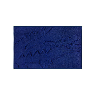 Lacoste Heritage 20x32 Quick-Dry Microfiber Bath Rug with Non-Slip Backing – Soft Absorbent Bathroom Mat, Machine Washable Crocodile Logo Rug, Surf Blue
