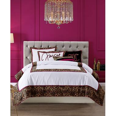 Juicy Couture Regent Leopard 3-Piece Queen Comforter Set - White/Pink/Black
