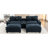 111" American Design Sectional , Blue, Double Cushion, Two Ports, Cup Holders, And Storage Space For Home