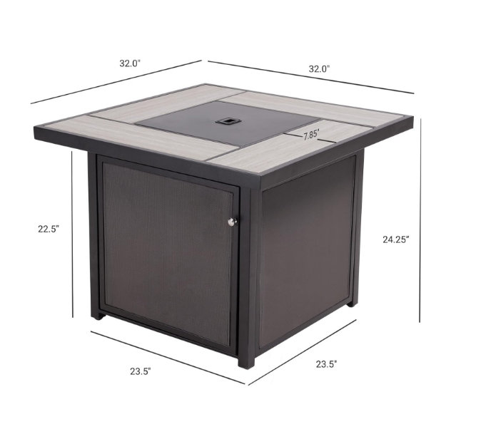 Eston Square Smokeless Fire Pit Table