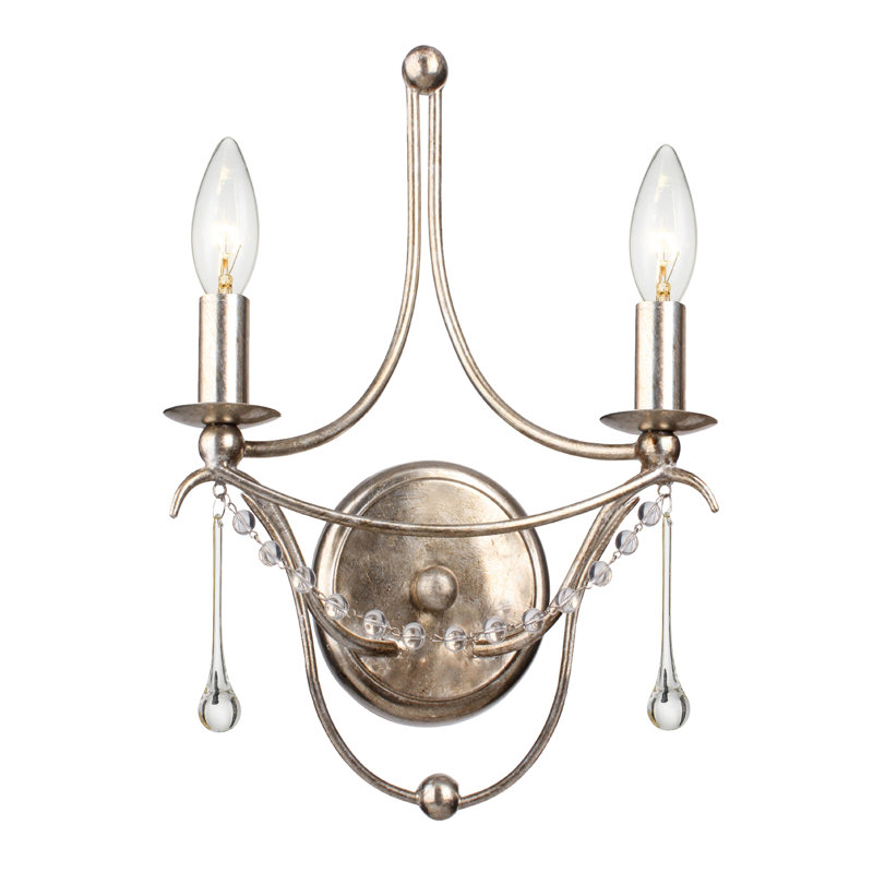 Applique murale 2 lumières Braden, Argent antique