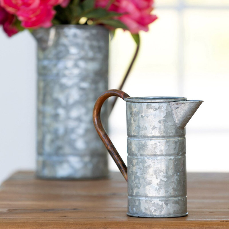 Metal Watering Can, 8.25" H x 3.5" W x 3.5" D