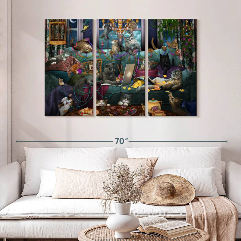 Brampt Quarantine Cats, 32" H x 50" W