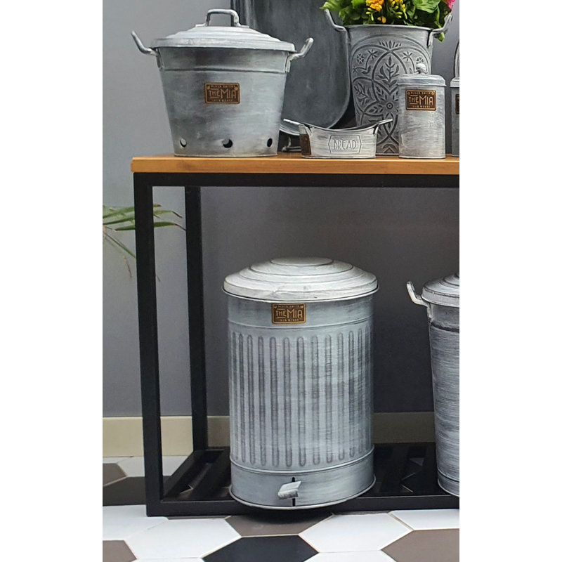 Steel Step On Rubbish Bin, 37L