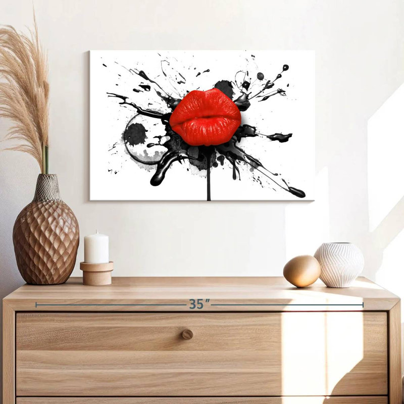 Smacking Red Lips, 16" H x 24" W