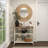Amesbury Handmade Bamboo Round Wall Mirror-1783086469