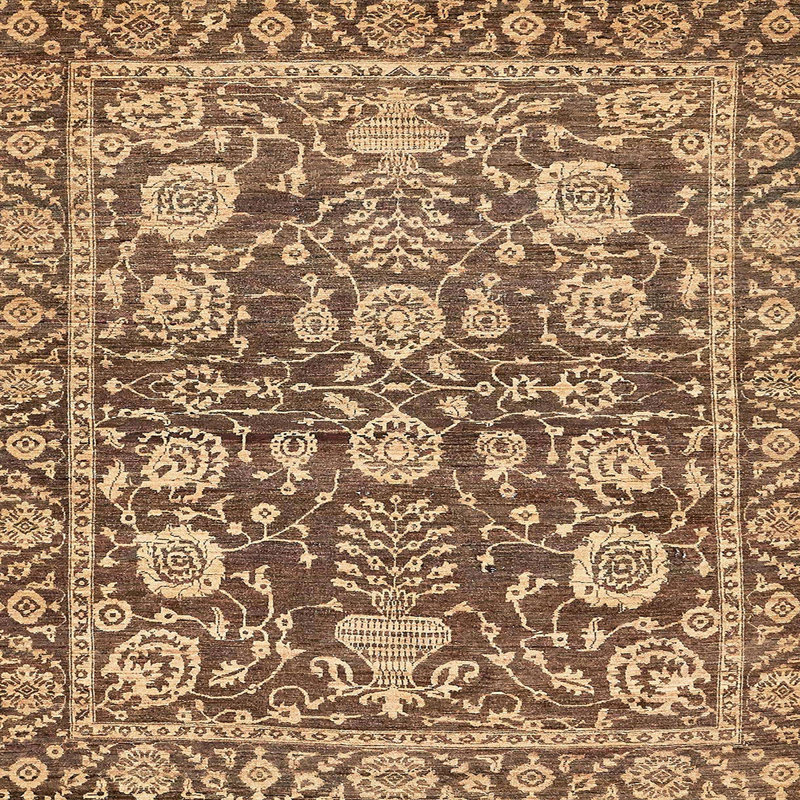 Tapis multicolore abstrait Adaeze, Carré 8 pi