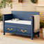 Banc à chaussures pour l'entrée, bleu marine antique, amplement d'espace et vérin à gaz, entrée spacieuse avec-1325385733