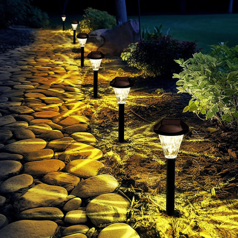 12-Pack Solar Outdoor Landscape Lights, Upgraded Waterproof Solar Lights for Garden and Yard, Warm White Solar Powered Pathway Lighting for Patio