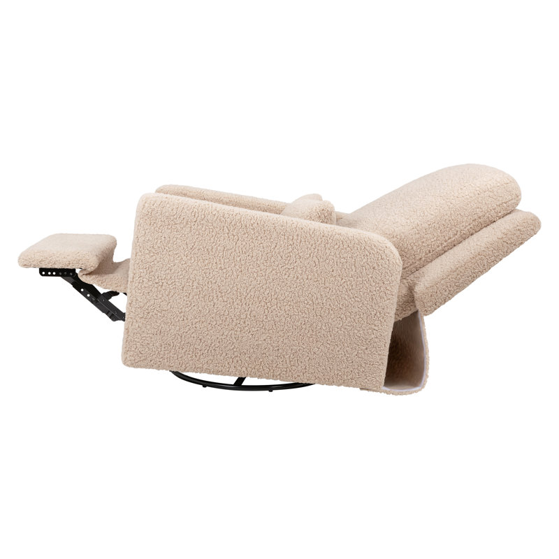 Sigi Recliner And Glider In Eco-Performance Fabric | Water Repellent & Stain Resistant, Chai Shearling
