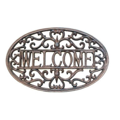 Panneau de bienvenue décoratif en fonte