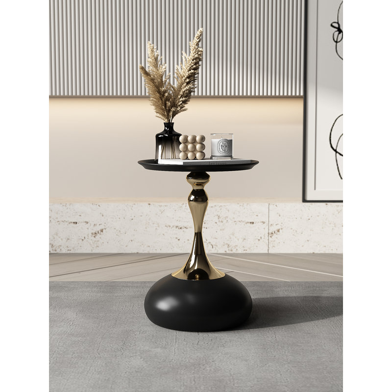 Table d'appoint moderne avec base lestée, finition résistante aux égratignures et nano-enduite - Table d'appoint polyvalente pour le salon, la chambre à coucher, le balcon