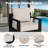 Abdullah 5-Piece Outdoor Aluminum Patio Conversation Set with 5000 BTU Gas Fireplace, 2 Swivel Chairs & 6 Inch Beige Cushions-1775384677