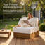 Coussins hydrofuges surdimensionnés simples en bois d'acacia