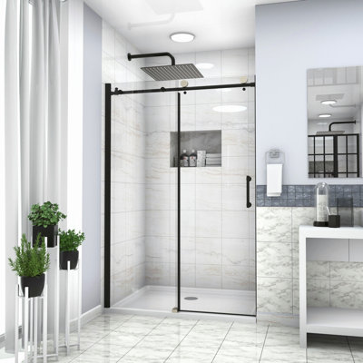 Shower Door 48" W X 76"H Single Sliding Bypass Shower Enclosure, 5/16 In. (8Mm)