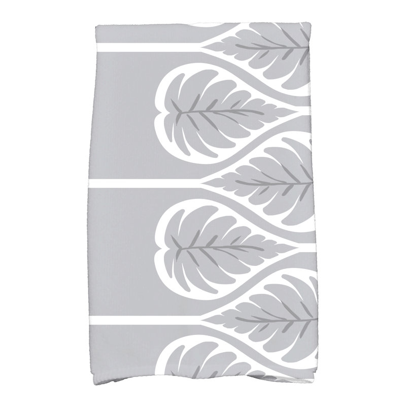 Sigsbee Floral Tea Towel Kitchen Towel, Gray