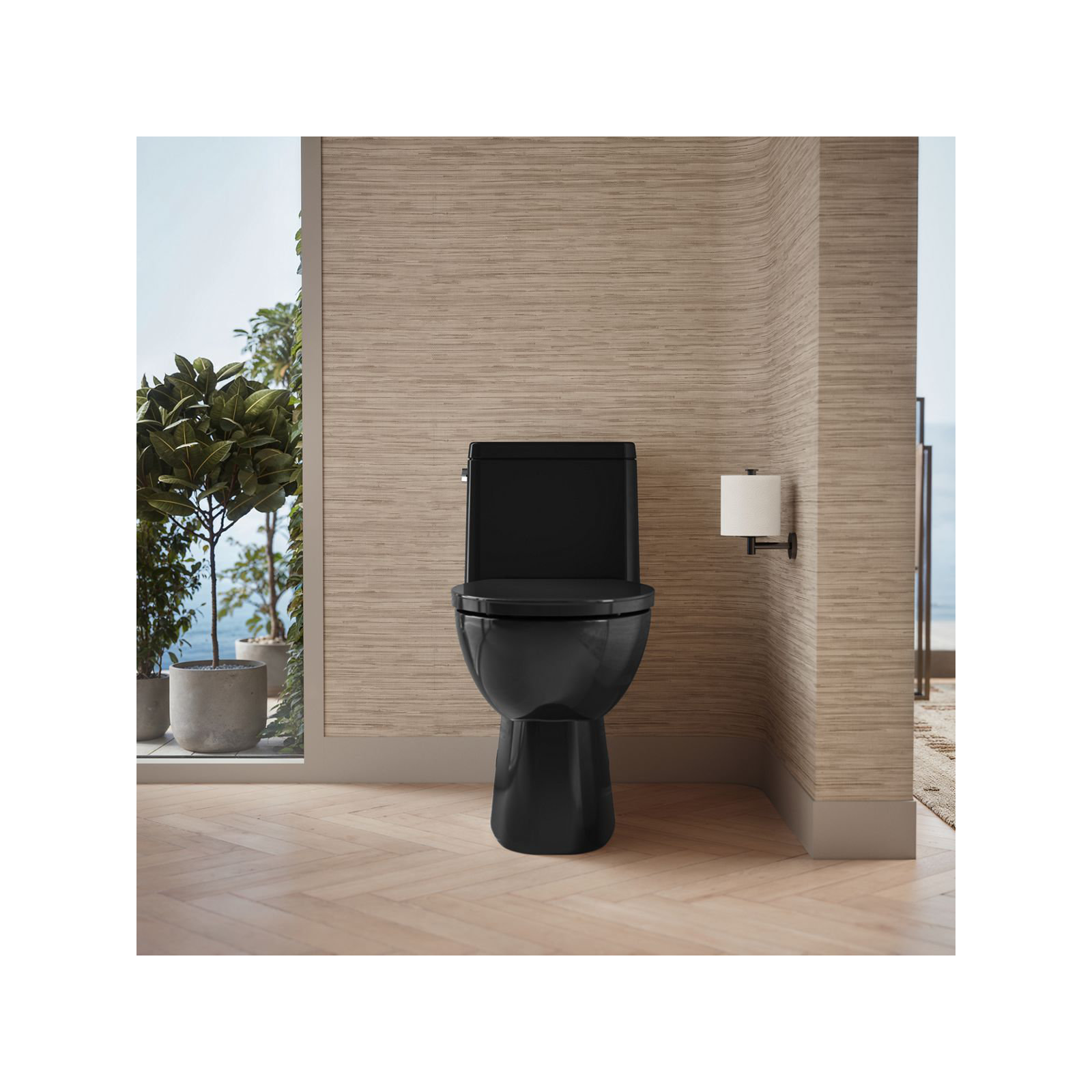 Reach 1.28 GPF Water Efficient Elongated Toilet, Black