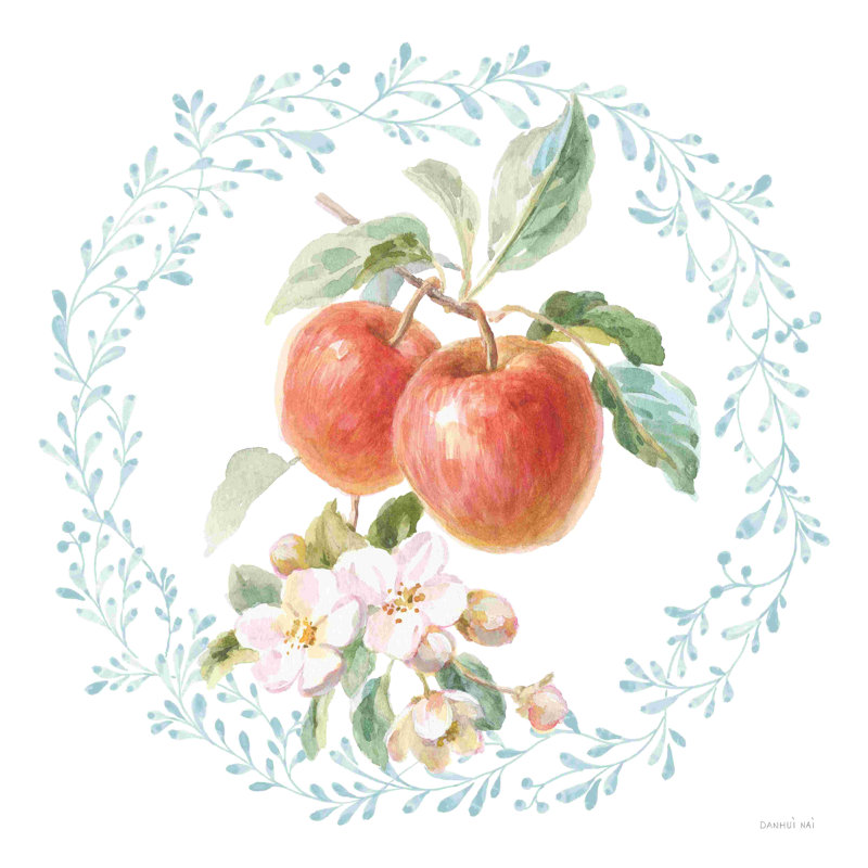 Blooming Orchard II par Danhui Nai - Peinture, Papier avec cadre photo en érable, Oui, H 12 po x l 12 po
