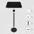 Side Table with White Stone Base and Black Surface-111780106-111780107-111780110