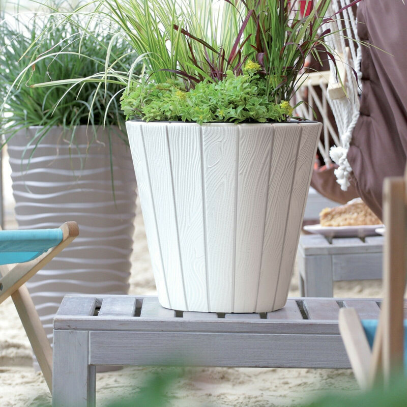 Ernice Pot Planter, 32.5cm H x 35cm W x 32.5cm D, White