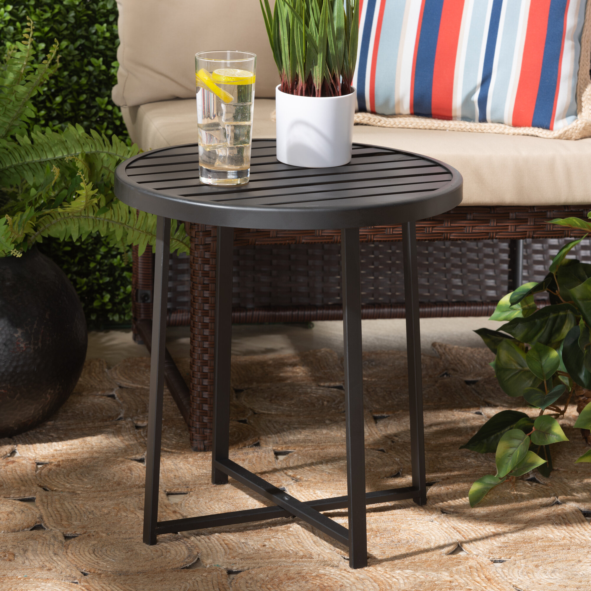 Latitude Run® Sadiya Modern Metal Outdoor Side Table & Reviews | Wayfair