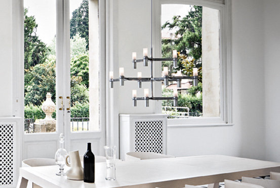 Crown Minor 12-Light Candle-Style Chandelier, White, Yes