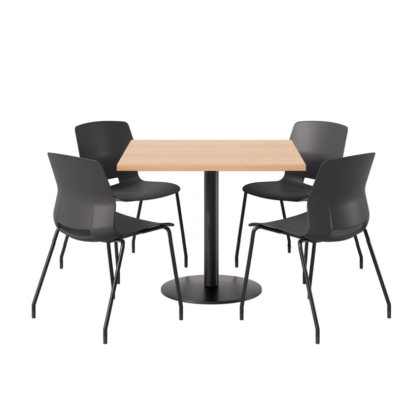 Ensemble repas pour 4 personnes à hauteur de bar, Érable, H 41 po x L 36 po x l 36 po, Noir