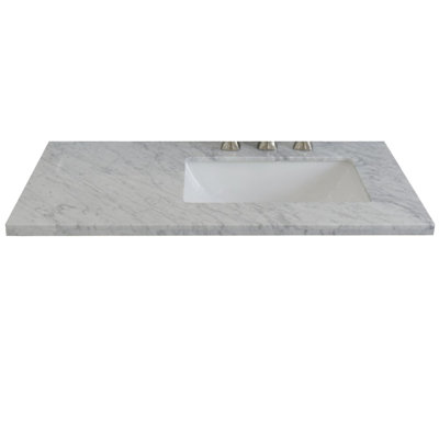 Tangular 37'' Stone Single Bathroom Vanity Top with Sink