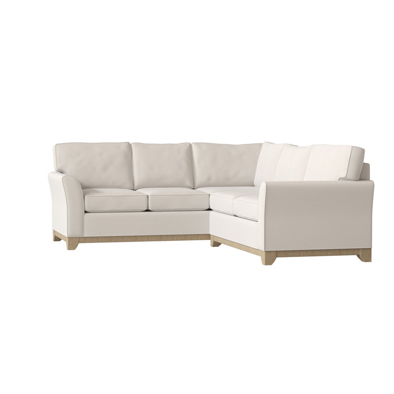 Canapé modulaire en coton de 108 po de largeur Bevins, Accoudoir à droite (vu de face), Magnolia Lola, Noyer