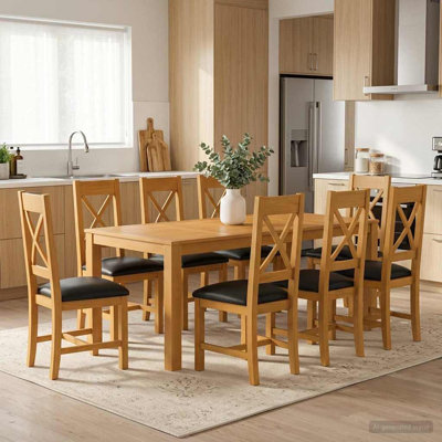 8 -Person Oak Solid Wood Dining Set