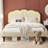 Queen Size Bed Frame with LED Light and Charging Station, Platform Bed with Upholstered Headboard, No Box Spring Needed-410524473-410524472