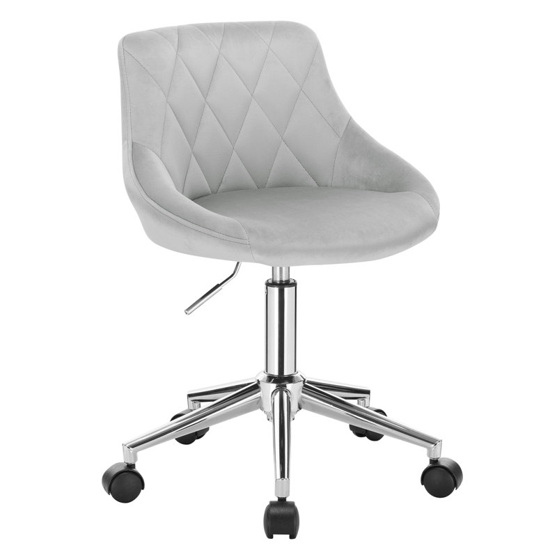 Wellsville Office Chair in Velvet, Light Grey