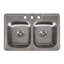 Évier de cuisine à double cuve 50/50 en acier inoxydable de calibre 18 et 33 po x 22 po SleekSteel