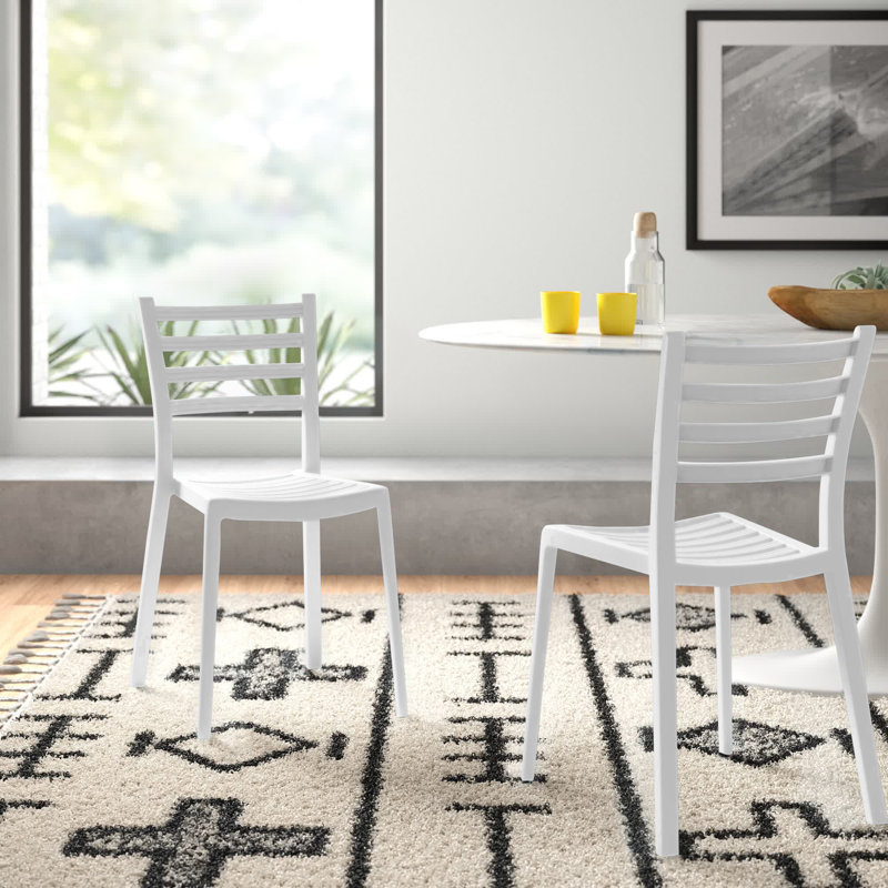 17.52'' H Stacking Side Chair, White, 2