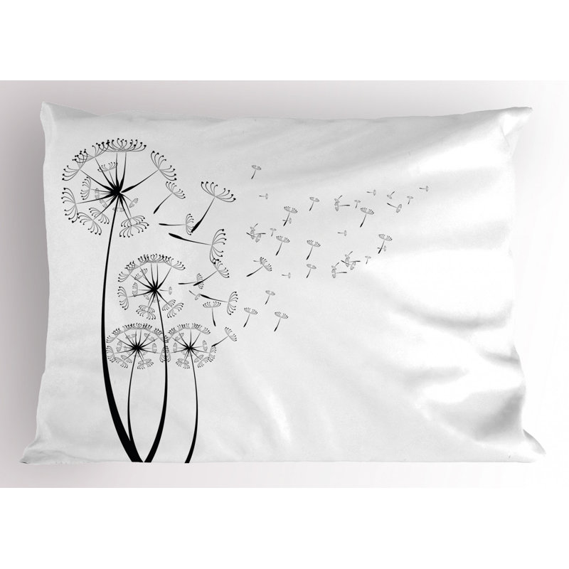 Black/White Poyester Microfiber Piece Sham, Twin