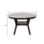 Table de salle à manger ronde de 47 pouces avec plateau en faux marbre Kate, blanc et noir
