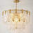 9 - Light Gold Flush Mount Ceiling Light With Textured Glass