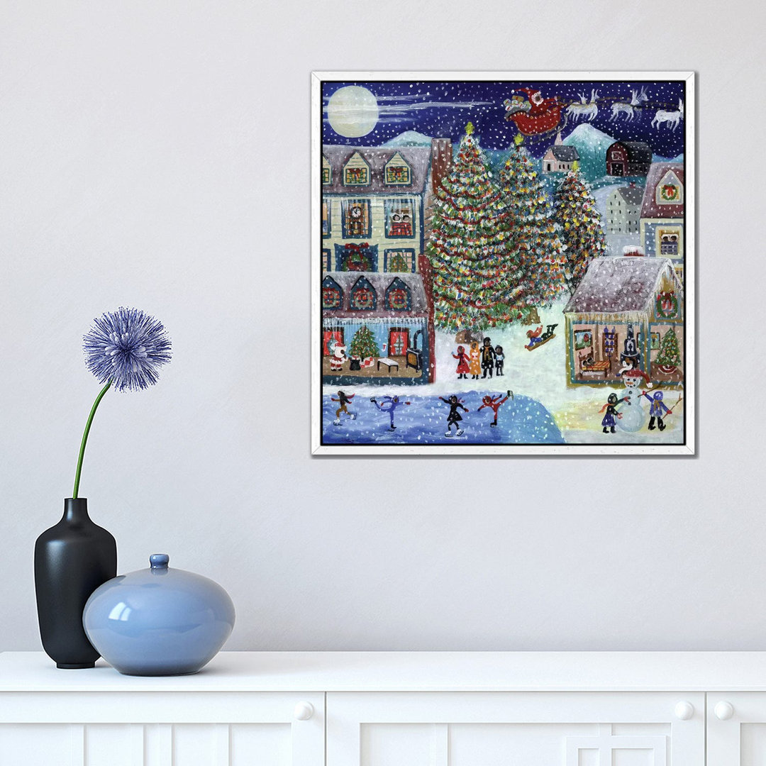 Santa Christmas Village by Cheryl Bartley - Print on Canvas