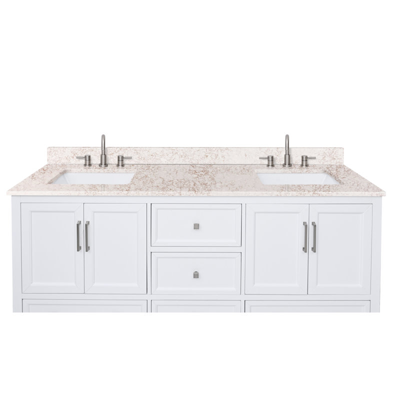 Lotte 73'' W Double Vanity Top, Alluring