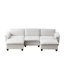 Canapé de luxe en U à 4 places avec deux repose-pieds, revêtement en chenille douce, mobilier de salon - beige-1025867917-1025867907
