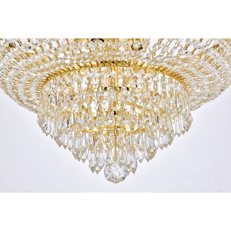 Lustre doré 12 lumières Elegant Lighting Century, 20 po / or / taille royale