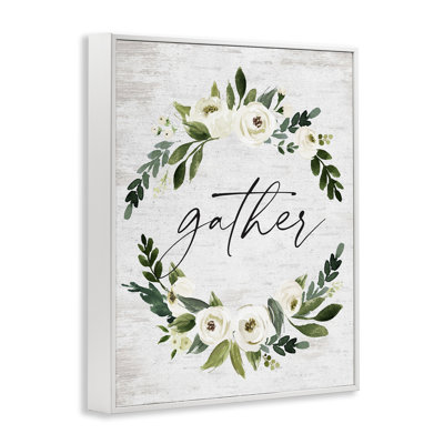 Neutral Distressed Gather Framed Giclee Art by Lettered and Lined