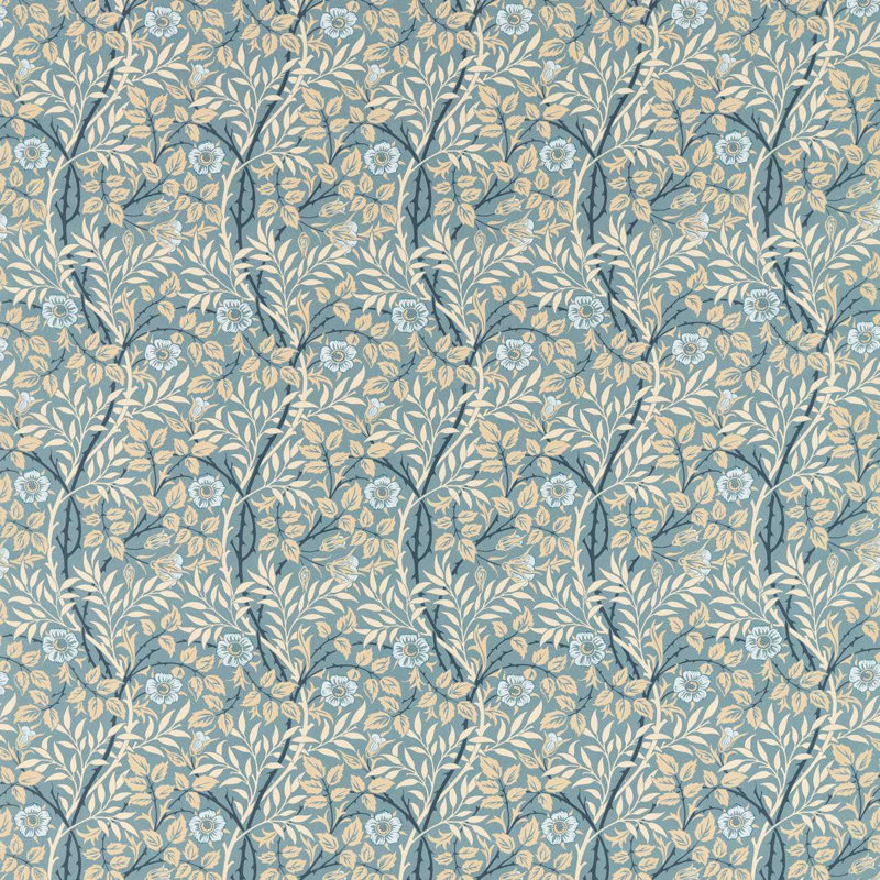 Morris & Friends Fabrics Sweet Briar Fabric, Mineral/Linen