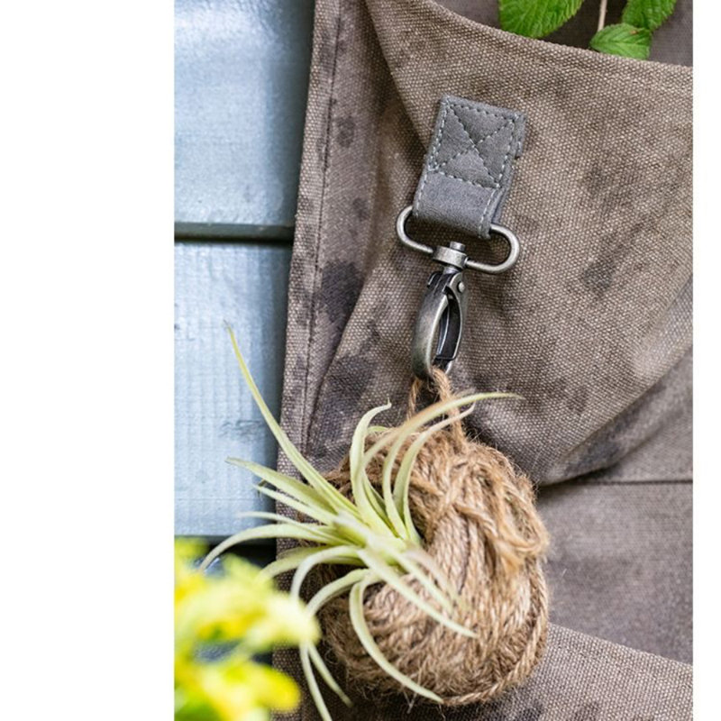 Brown Canvas Hanging Wall Storage For Garden Tools