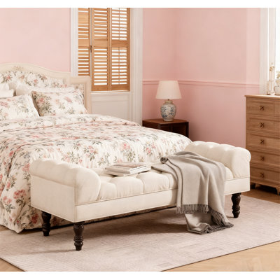 Button-Tufted End of Bed Bench