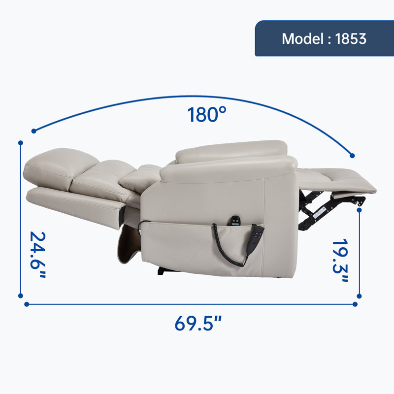 Dual Motor Infinite Position Up To 350 LBS Leatherair Power Lift Recliner Chair, Heavy Duty Motion Mechanism With 8-Point Vibration Massage And Lumbar Heating