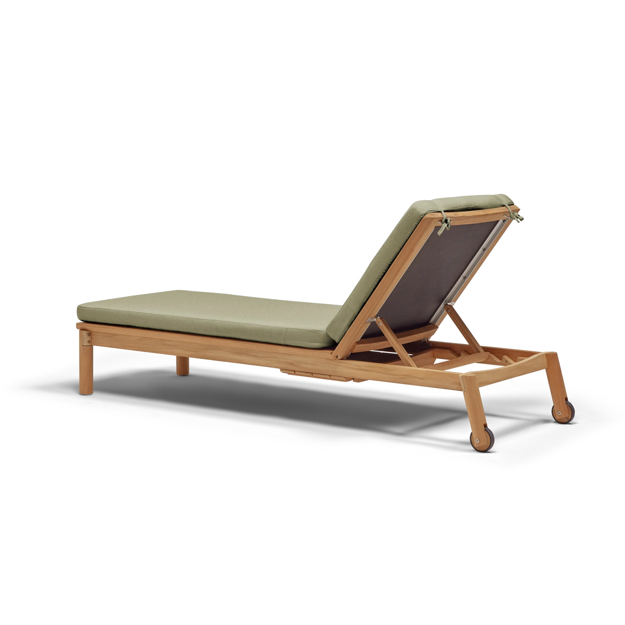 Haven 27.5'' Outdoor Teak Chaise Lounge, Sunbrella Leaf